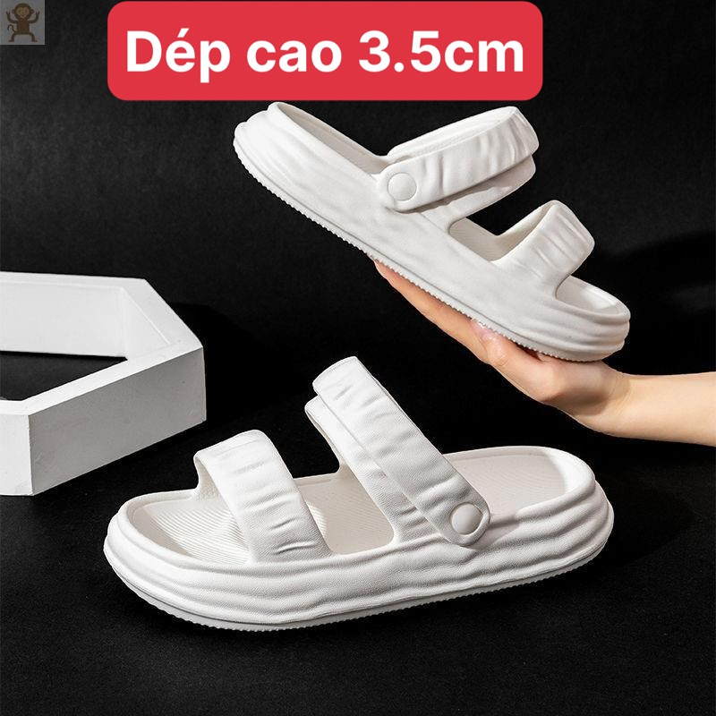 Dép bánh mì nữ quai ngang quai hậu eva đế nâng 3cm tôn dáng người đi