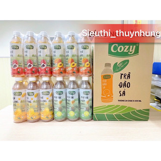 Thùng 24 chai trà hoa quả cozy tắc mật ong , đào sả , vải , ô long xoài