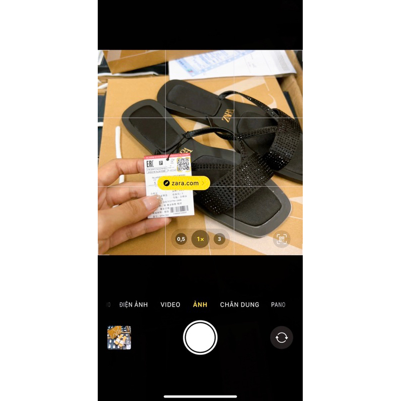 Dép Za ra Mũi Vuông Fullbox + Túi Giấy