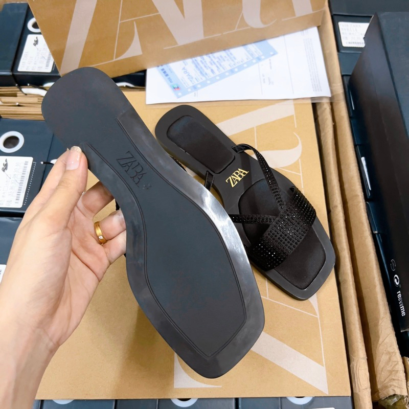 Dép Za ra Mũi Vuông Fullbox + Túi Giấy