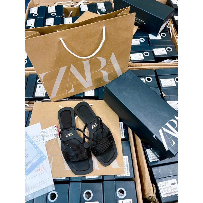 Dép Za ra Mũi Vuông Fullbox + Túi Giấy