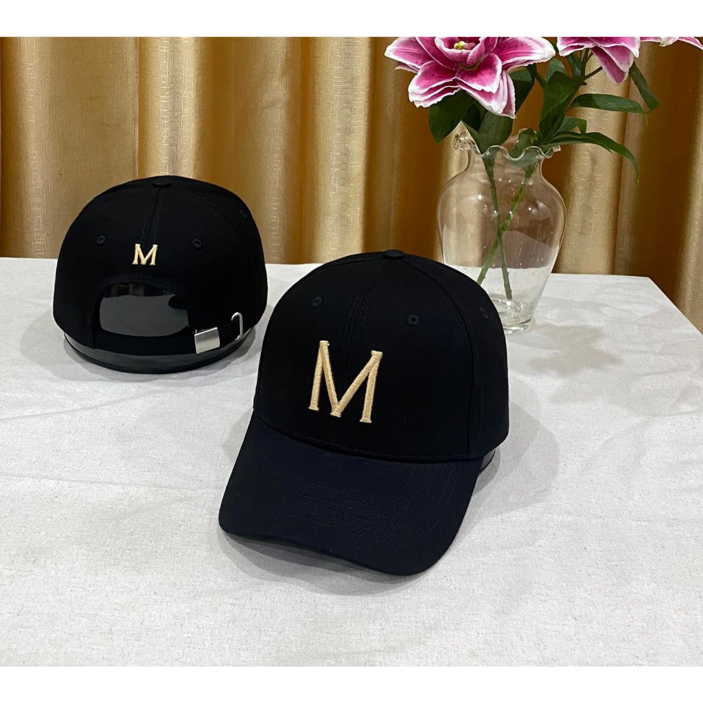 Nón mũ lưỡi trai màu đen thêu chữ cái unisex nam/nữ, trẻ trung cá tính, hợp thời trang HUW OFFICIAL