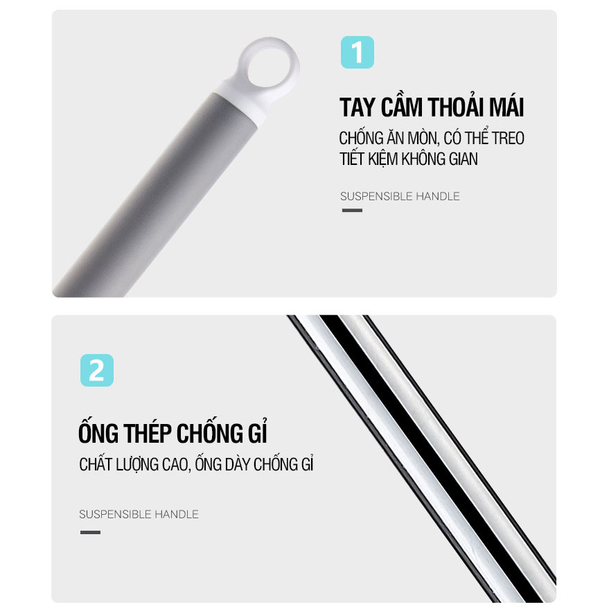 Bộ Cây Lau Nhà Thông Minh Tự Vắt Gồm 2 Chổi Lau Kèm 8 Bông Lau Và Thùng Vắt Lau Nhà 360 Độ