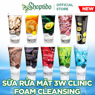 Sữa rửa mặt 3W CLINIC Foam Cleansing chiết xuất thành phần tự nhiên 100ML Hàn Quốc NPP Shoptido