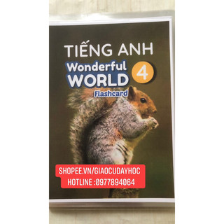 Flashcards Tiếng Anh wonderful world lớp 4- 165 thẻ A5 thiết kế 2 mặt ép plastics