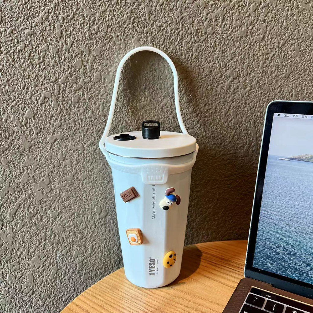 Dây Treo Ly Giữ Nhiêt TYESO 600ML,chất liệu silicone, 5 màu ,không lo bám bẩn, dễ dàng vệ sinh