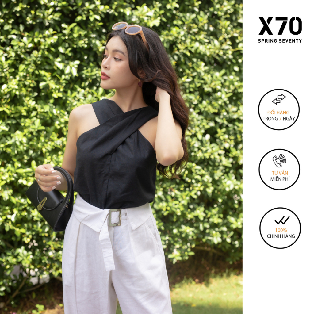 Áo Nữ Linen Thiết Kế Dây Chéo Thời Trang X70 - 00660005