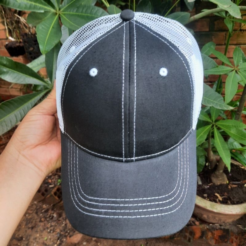 Mũ lưỡi trai phối lưới màu đen/ nón kết lưới đen trơn