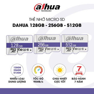 Thẻ nhớ DAHUA 128GB/256GB/512GB chính hãng, chuyên dùng cho camera giám sát, bảo hành 7 năm 1 đổi 1
