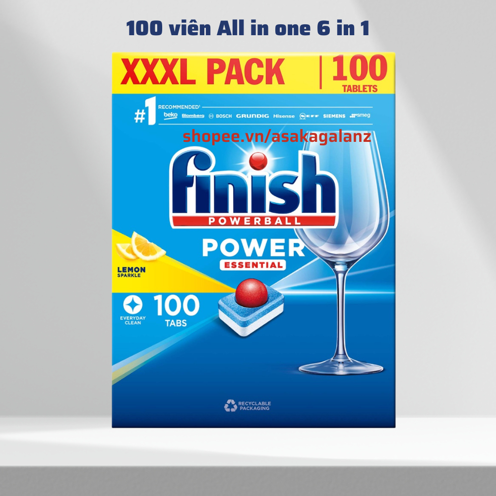 Viên rửa bát Finish All in one, 100 viên/ hộp -Nhập khẩu EU