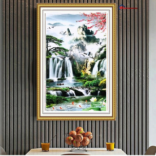 Tranh đính đá phong cảnh non nước hữu tình DD9637 (50cm x 75cm)