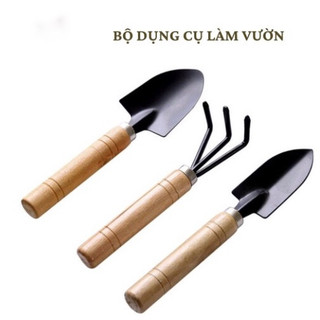 Set 3 Dụng Cụ Làm Vườn, Xẻng Làm Vườn - Xới Đất - Cào Đất