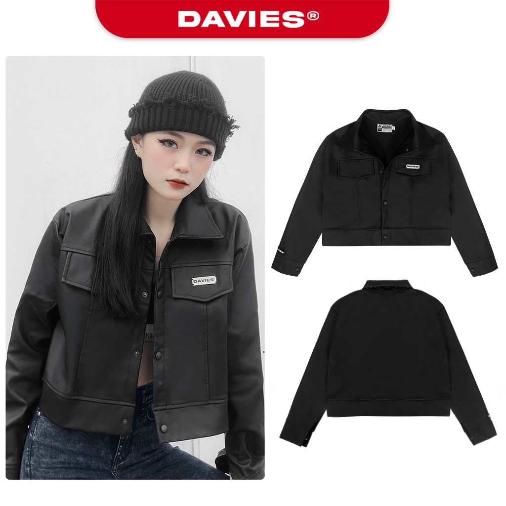 Áo khoác da nữ croptop dáng ngắn leather cropped jacket local brand Davies| D15-AK32