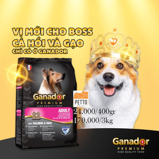 [pettohouse gò vấp] thức ăn cho chó trưởng thành Ganador premium salmon and rice 3kg adult cá hồi và gạo tiêu chuẩn pháp
