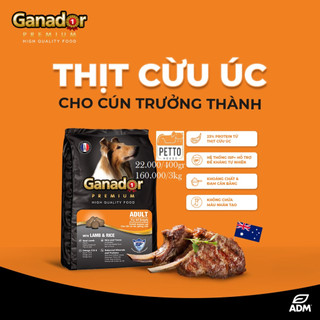 [pettohouse gò vấp] thức ăn cho chó trưởng thành Ganador premium adult dog lamb and rice 3kg thịt cừu và gạo chuẩn pháp