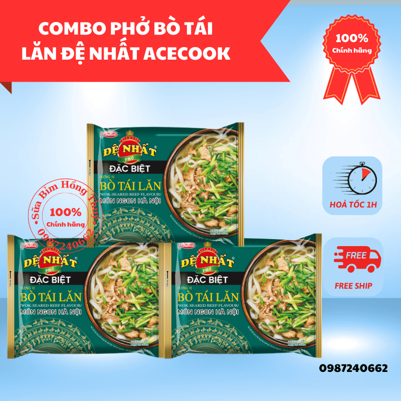 Combo Phở Bò Tái Lăn Đệ Nhất Acecook