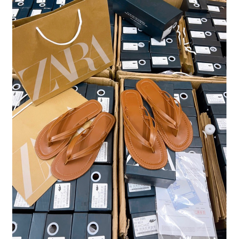 Dép Zara Xỏ Ngón Fullbox + Túi Giấy