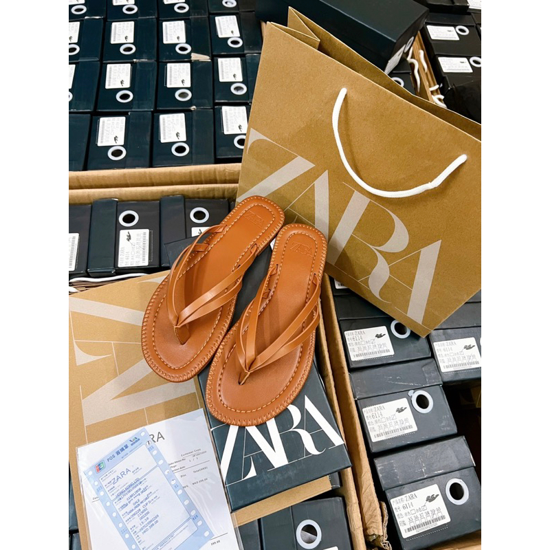Dép Zara Xỏ Ngón Fullbox + Túi Giấy