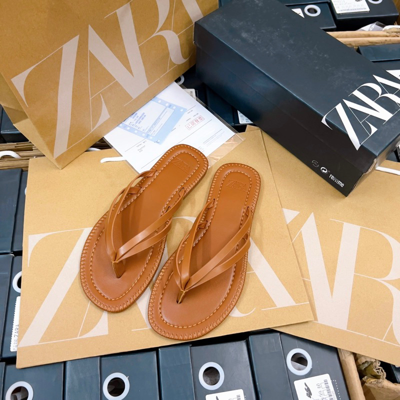 Dép Zara Xỏ Ngón Fullbox + Túi Giấy