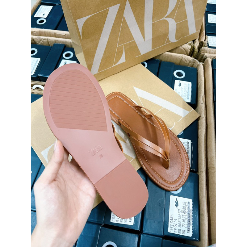 Dép Zara Xỏ Ngón Fullbox + Túi Giấy