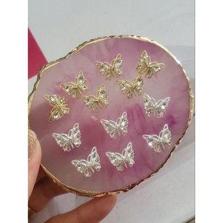 📣📣📣set 10 charm bướm đá vàng-bạc siêu sang 🦋🦋🦋