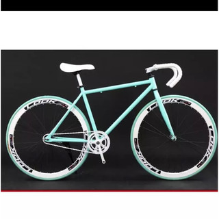  Xe đạp fixed gear  khung xanh bánh trắng 