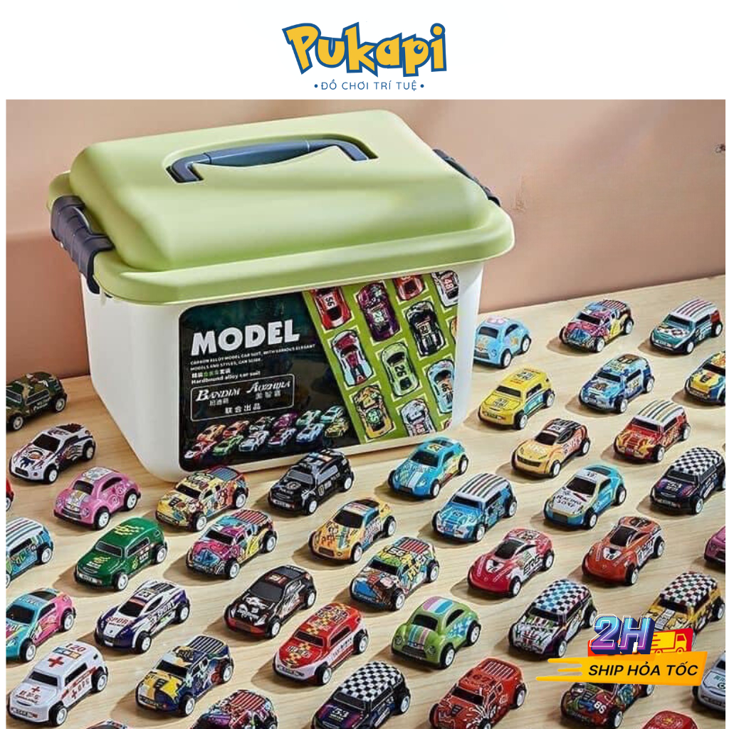 Đồ Chơi Thùng 30 Xe ÔTô Chạy Đà, Trò Chơi Xe Cho Bé PUKAPI
