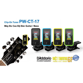 Máy đo cao độ âm thanh đàn guitar bass d'addario clip-on tuner pw-ct-17 pw-ct-17bk pw-ct-17bu pw-ct-17yl