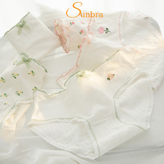 Quần Lót Cotton Nữ Màu Trơn Thêu Hoa Dễ Thương SUNBRA 658