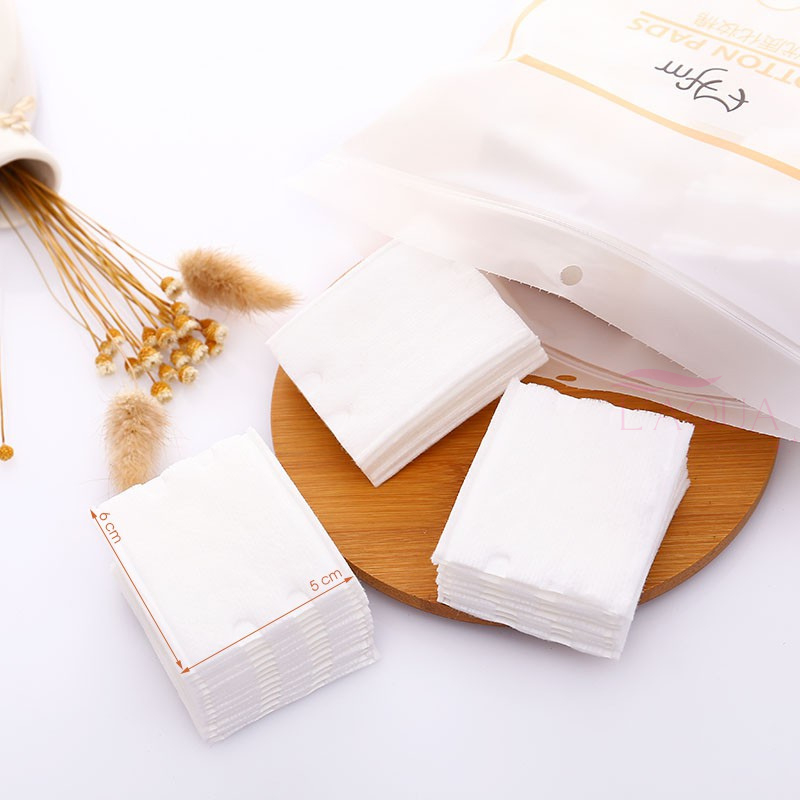 Bông tẩy trang 3 lớp Lameila 222 miếng Cotton Pad mẫu mới siêu siêu dai, siêu tiết kiệm, mềm mại, túi zip tiện lợi.