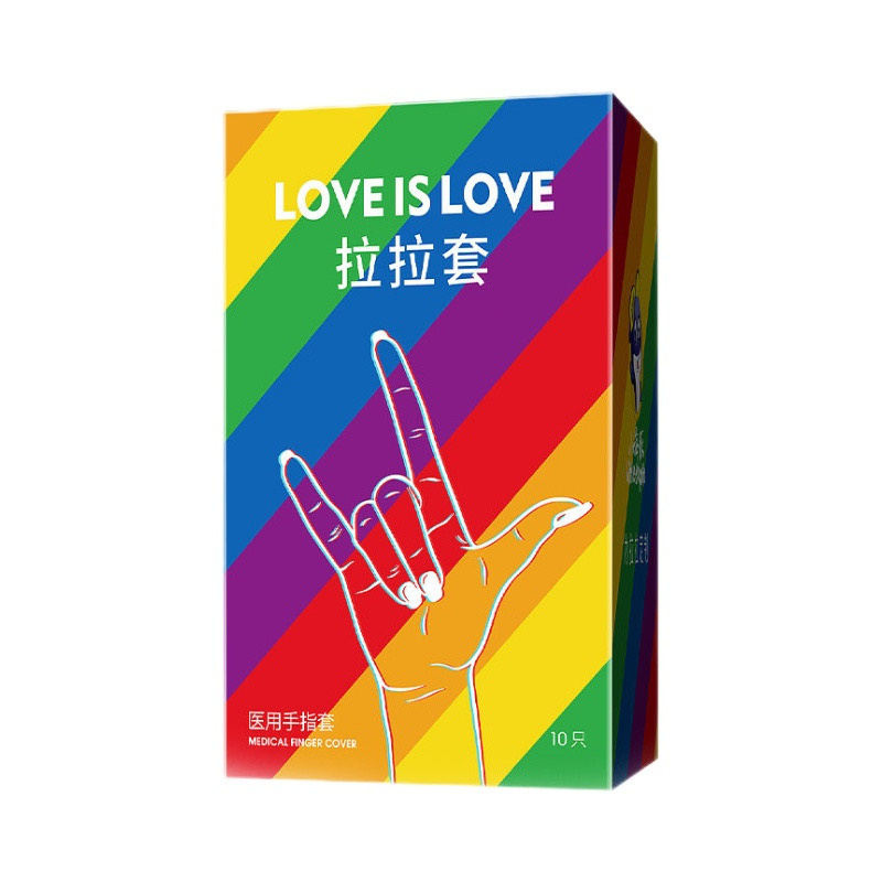 🏳️‍🌈Bao cao su ngón tay Cầu vồng LGBTQ+ Giảm ma sát ngón tay finger condom 10 cái/hộp