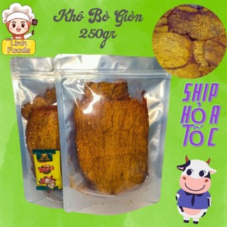 Khô bò giòn hồng ngự loại 1 - túi zip 250gr