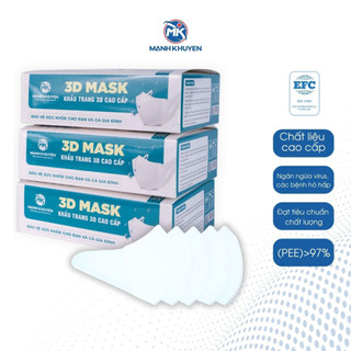  Khẩu trang 3D Mạnh Khuyên 3 lớp kháng khuẩn,dây đeo vải không đau tai, chống năng, tia UV