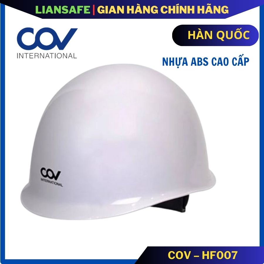 Mũ bảo hộ lao động kiểu nhật COV-HF007, ABS chịu lực, Nón bảo hộ lao động cho kỹ sư, công nhân, công trình, màu trắng