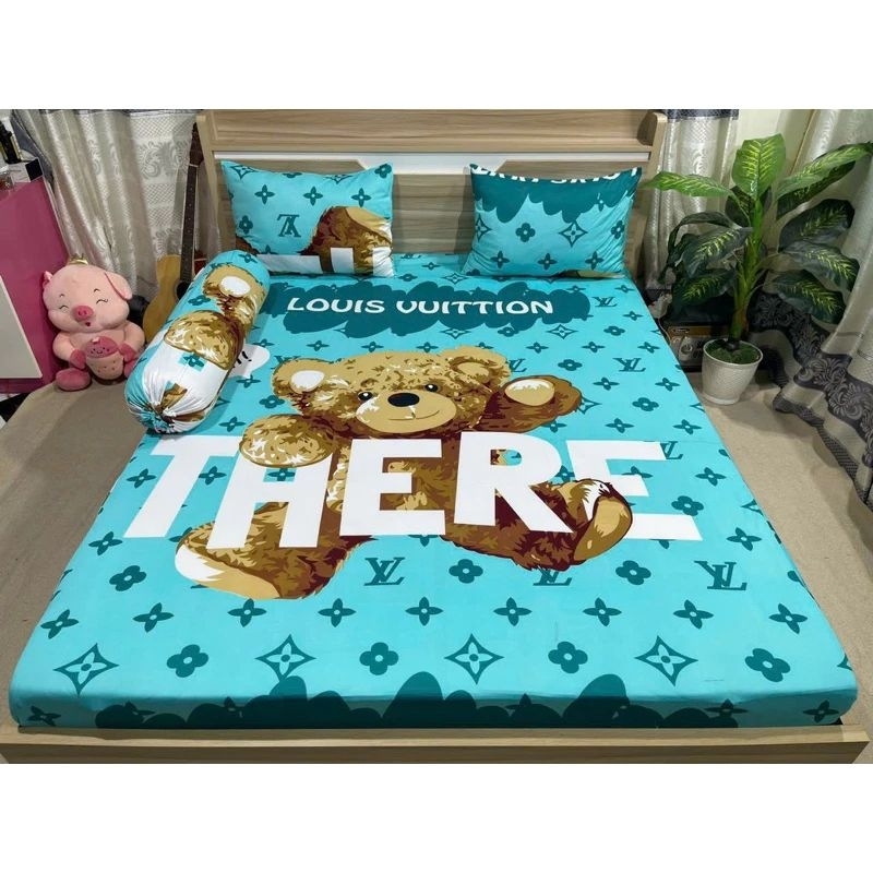 Combo 4 món drap drap Hàn Quốc mẫu Louis vuittion gấu mẫu mới