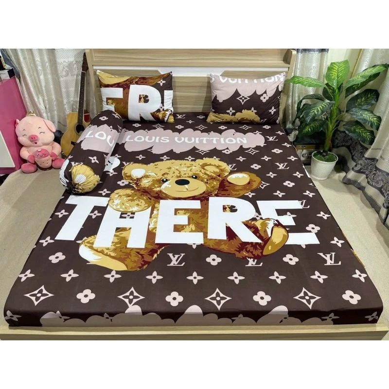 Combo 4 món drap drap Hàn Quốc mẫu Louis vuittion gấu mẫu mới