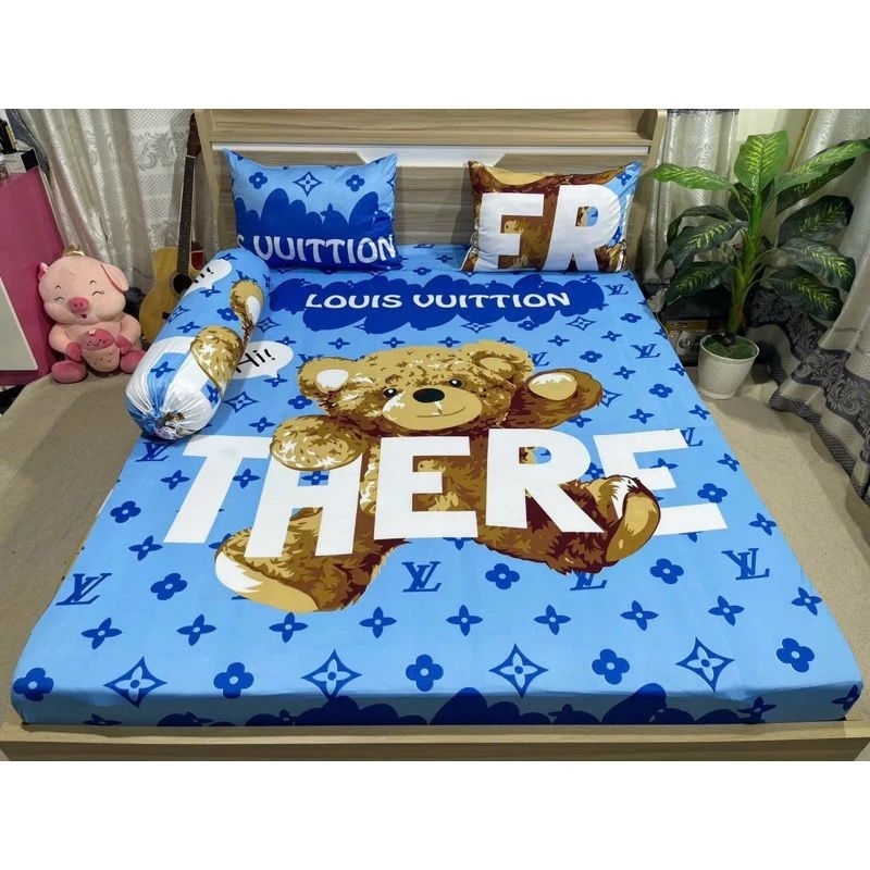 Combo 4 món drap drap Hàn Quốc mẫu Louis vuittion gấu mẫu mới