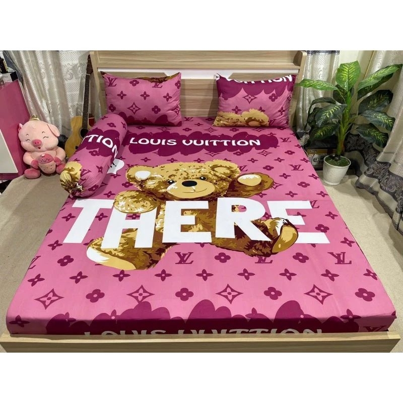 Combo 4 món drap drap Hàn Quốc mẫu Louis vuittion gấu mẫu mới