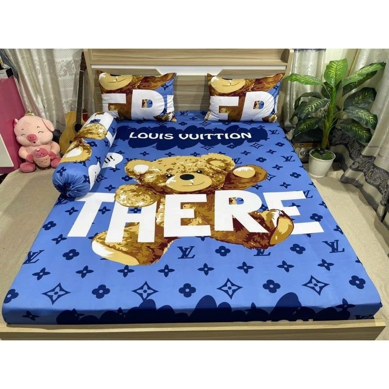 Combo 4 món drap drap Hàn Quốc mẫu Louis vuittion gấu mẫu mới