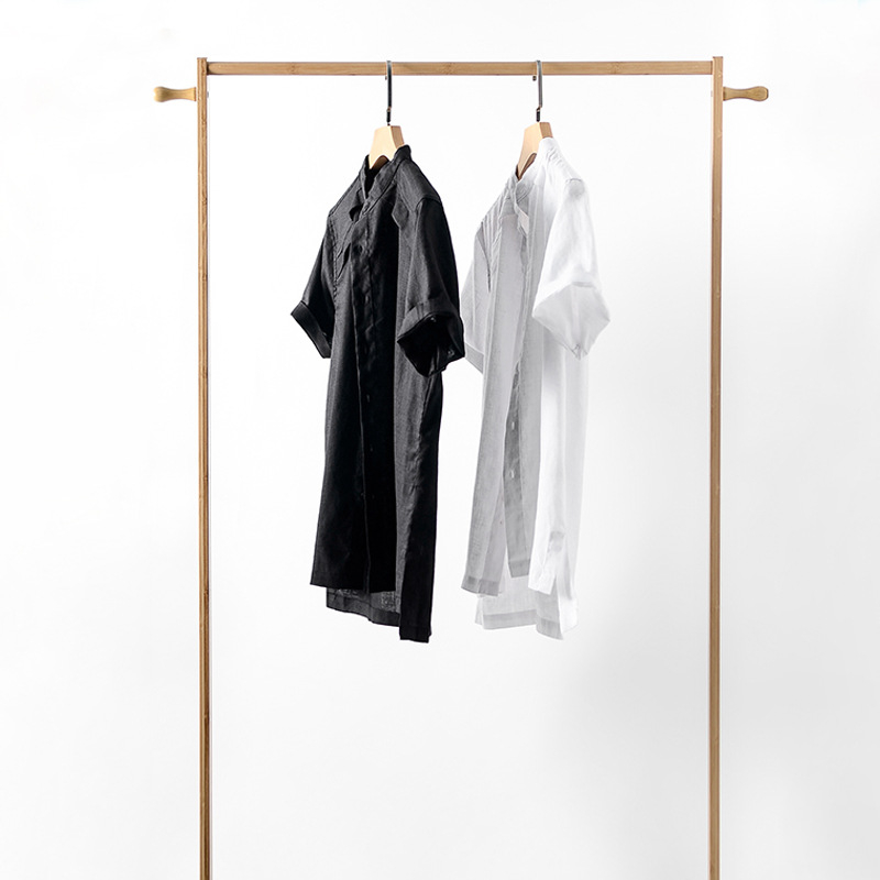 Áo sơ mi cổ tàu nam tay ngắn thương hiệu VALENTINO chất liệu đũi xước cao cấp