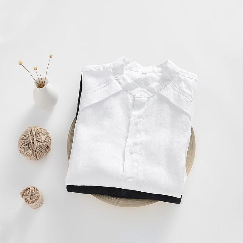 Áo sơ mi cổ tàu nam tay ngắn thương hiệu VALENTINO chất liệu đũi xước cao cấp