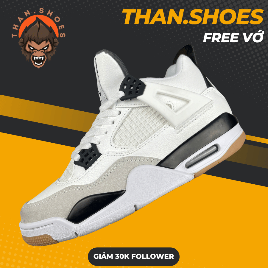 Giày JD4 SB Military Black Concept, JD4 Trắng Đen Xám - Than.Shoes