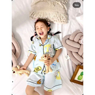 đồ bộ pỵjama cho bé gái và bé trai chất lụa mango Mềm mịn mát