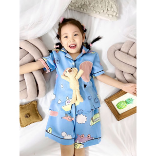đồ bộ pỵjama cho bé gái và bé trai chất lụa mango Mềm mịn mát