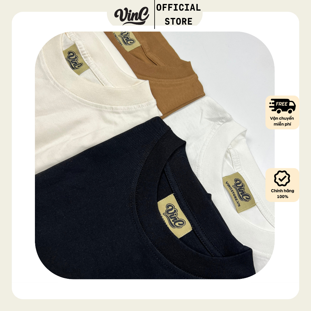 Áo Thun Trơn Basic VINC Cotton 250gsm Thời Trang Nam Nữ - CÓ SẴN