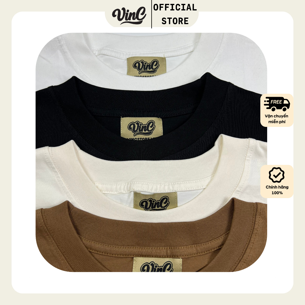 Áo Thun Trơn Basic VINC Cotton 250gsm Thời Trang Nam Nữ - CÓ SẴN