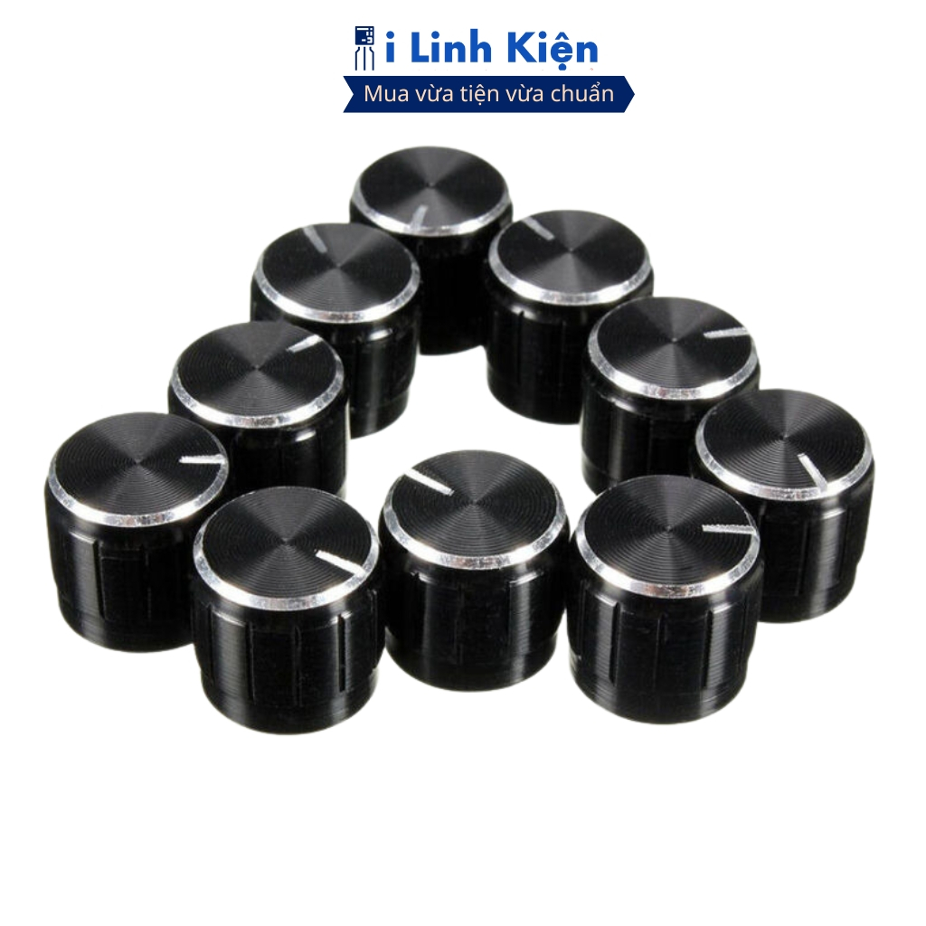 Núm chiết áp nhôm 15x17mm WH148 màu đen chính hãng ilinhkien