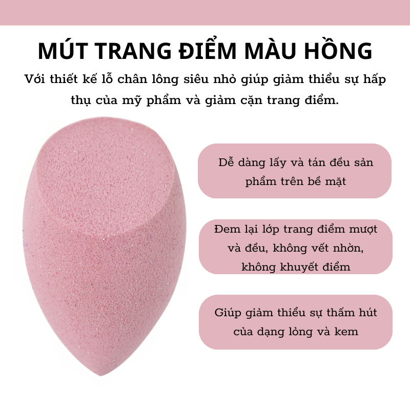 Mút Tán Kem Nền Hồng Real Techniques Sugar Crush Miracle Complexion Sponge Pink