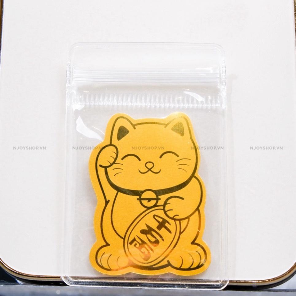 Miếng Dán Sticker Mèo Thần Tài cho điện thoại Linh Vật May Mắn Thu Hút Tài Lộc balu