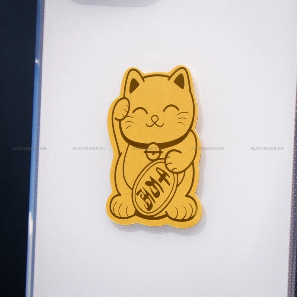 Miếng Dán Sticker Mèo Thần Tài cho điện thoại Linh Vật May Mắn Thu Hút Tài Lộc balu